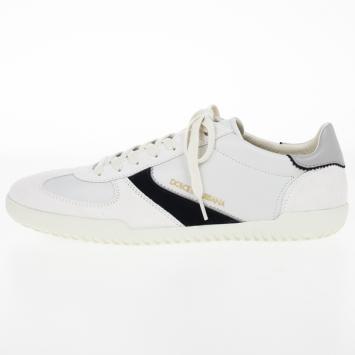 Pre Owned Dolce and Gabbana White Suede and Leather Sneakers Size 44.5