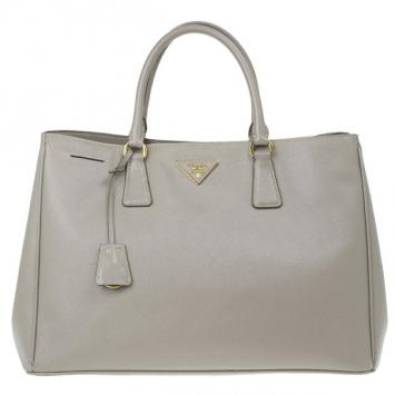 Prada Grey Saffiano Lux Tote