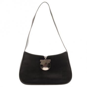 Salvatore Ferragamo Black Leather Shoulder Bag