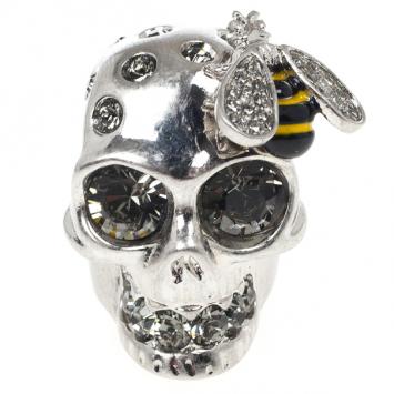 Alexander McQueen Bee Skull Ring Size 51