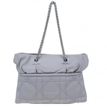 Dior Grey Lambskin Cannage Granville Chain Link Tote