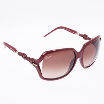 Gucci Red Chain Link Square Sunglasses