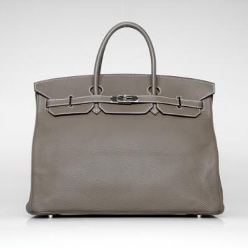 Hermes Birkin 40 Etoupe Clemence Leather 