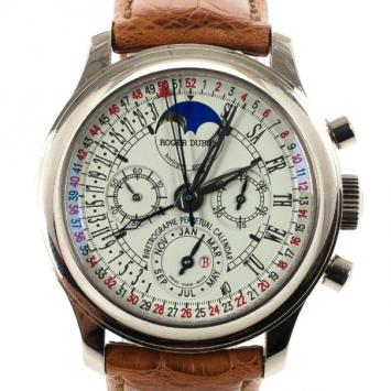 Pre Owned Roger Dubuis Hommage 18k White Gold Mens Wristwatch 40 MM