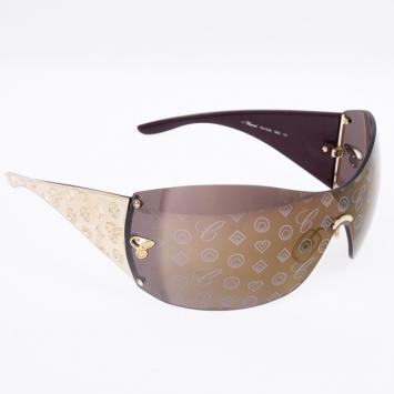 Chopard Gold Monogam Shield Sunglasses