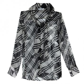 Dolce and Gabbana Monochrome Sheer Tie Top M