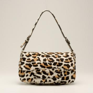 Prada Pony Hair Leopard Print Shoulder Bag