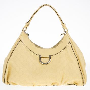 Gucci Yellow Guccissima Leather D Ring Large Hobo Bag