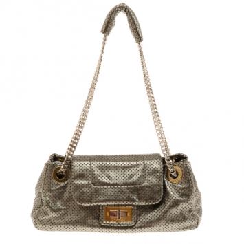 Chanel Metallic Drill Perforated Leather Classic Flap Accordion Bag