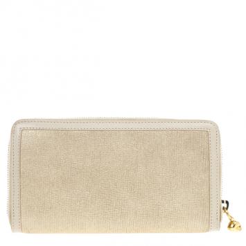 Alexander McQueen Metallic Slice Continental Zip Wallet