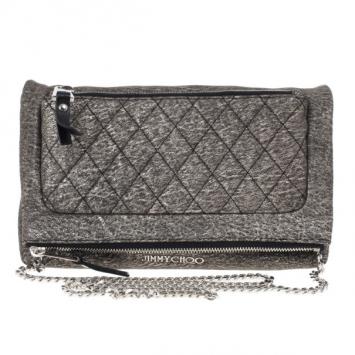 Jimmy Choo Gray Bex Quilted Shoulder Bag