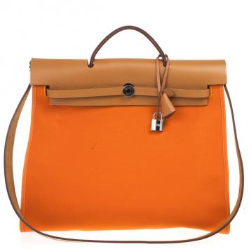 Hermes Canvas and Leather Herbag Zip 39 Bag
