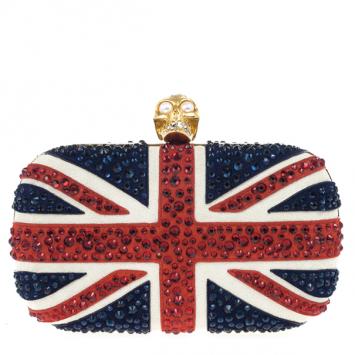 Alexander McQueen Multicolor Union Jack Diamanté Clutch
