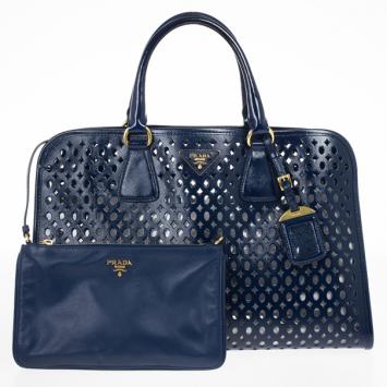 Prada Cut-out Saffiano Fori Laser Handbag With Pochette 