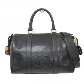 Chanel Black Caviar Vintage Boston Bag