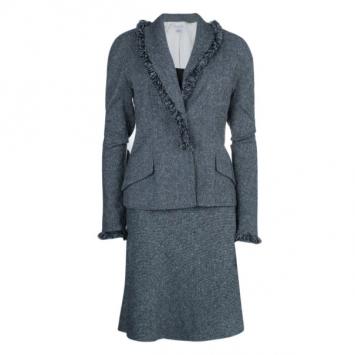 Dior Grey Wool Skirt Suit M/L