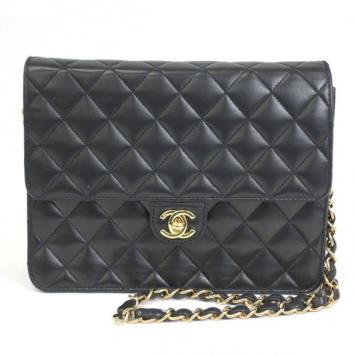 Chanel Black Leather Classic Mini Square Flap Bag