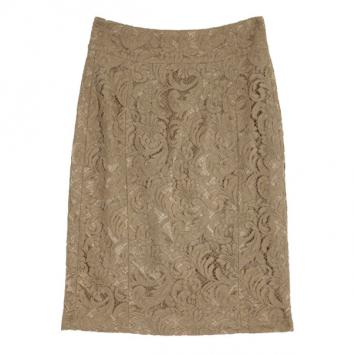 Burberry London Cotton Blend Lace Pencil Skirt S