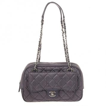 Chanel Grey Python Skin Shoulder Bag