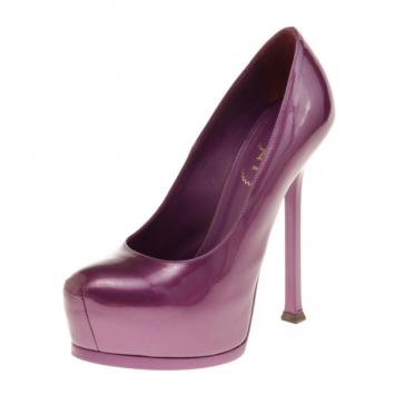 Yves Saint Laurent Purple Patent Tribtoo Pumps Size 36
