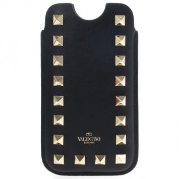 Valentino Black Leather Rockstud iPhone 5/5S Case