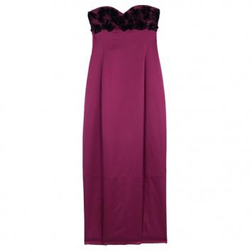 Saint Laurent Paris Edition Soir Embellished Fuchsia Gown S