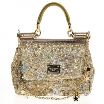 Dolce and Gabbana Sequined Miss Sicily Mini Bag