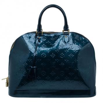 Louis Vuitton Bleu Nuit Monogram Vernis Alma GM