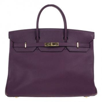 Hermes Purple Epsom Leather Birkin 40cm