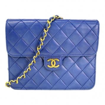 Chanel Purple Lambskin Square Flap Bag