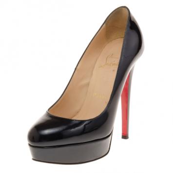 Christian Louboutin Blue Patent Bianca Platform Pumps Size 36