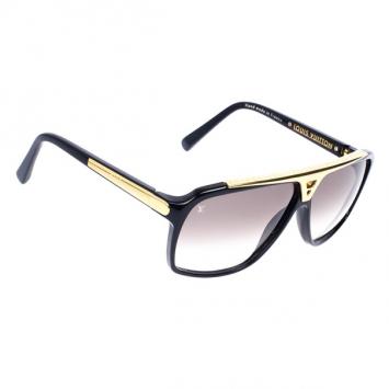 Pre Owned Louis Vuitton Black and Gold Evidence Men Sunglasses