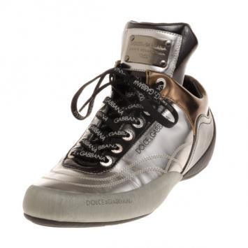 Pre Owned Dolce and Gabbana Metallic Limited Edition Sneakers Size 42.5