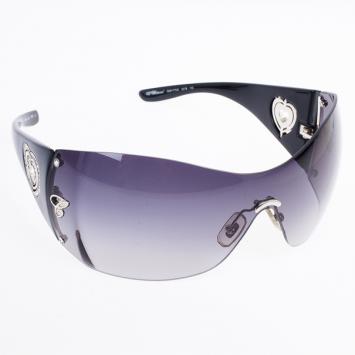 Pre Owned Chopard Black SCH770S Heart Shield Sunglasses