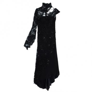 Zuhair Murad Black Lace Haute Couture Gown M