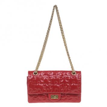 Chanel Red Patent Crackled Calfskin Puzzle 2.55 Reissue 226 Flap Bag