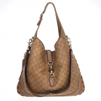 Gucci Deep Tan New Jackie Guccissima Leather Shoulder Bag