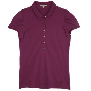 Burberry Pink Check Placket Polo Shirt L