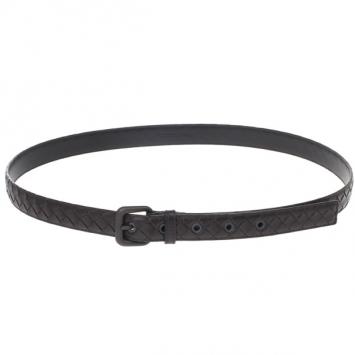 Pre Owned Bottega Veneta Brown Intrecciato Leather Belt