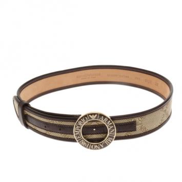 Emporio Armani Monogram Canvas Belt Size 38