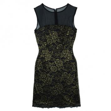 Diane Von Furstenberg Nisha Metallic Lace Dress S