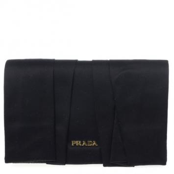 Prada Pleated Satin Flap Clutch