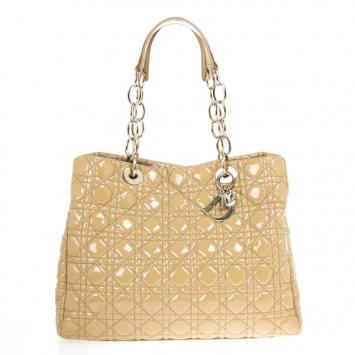 Christian Dior Soft Lady Dior Beige Cannage Shopper Tote