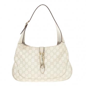 Gucci White Guccissima Leather Jackie O Bouvier Medium Hobo 
