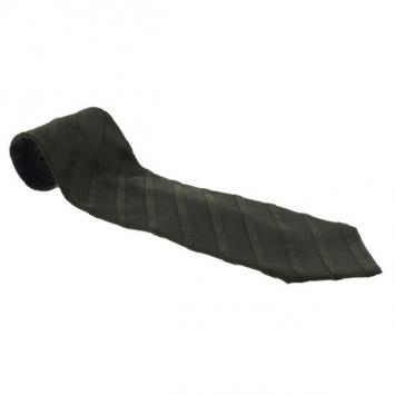 Pre Owned Giorgio Armani Dark Green Striped Silk Tie