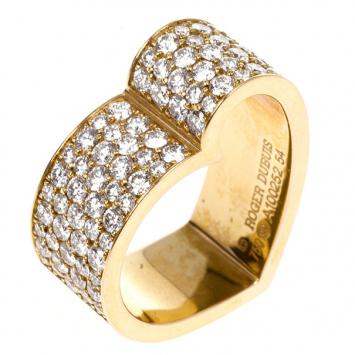 Roger Dubuis My Heart Diamond Rose Gold Wide Ring Size 54