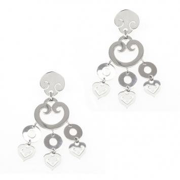 J.O. Perrin 18K White Gold Dangling Earrings