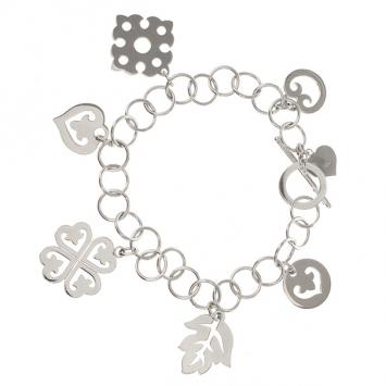J.O. Perrin 18K White Gold Charms Bracelet