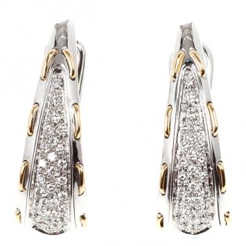 Damiani Diamond Pave Laced Edge Earrings Small