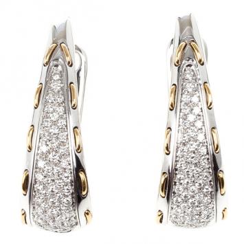 Damiani Diamond Pave Laced Edge Large Earrings 